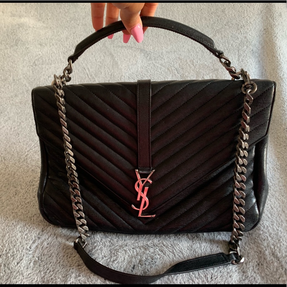 Saint Laurent COLLEGE LARGE IN MATELASSÉ LEATHER